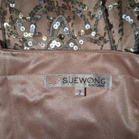 NWT Sue Wong Pink Beaded Dress - Picture 7 of 8